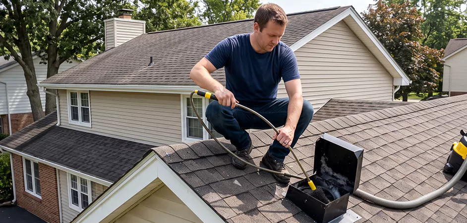 Multi-Story Roof Dryer Vent Cleaning in Toms River